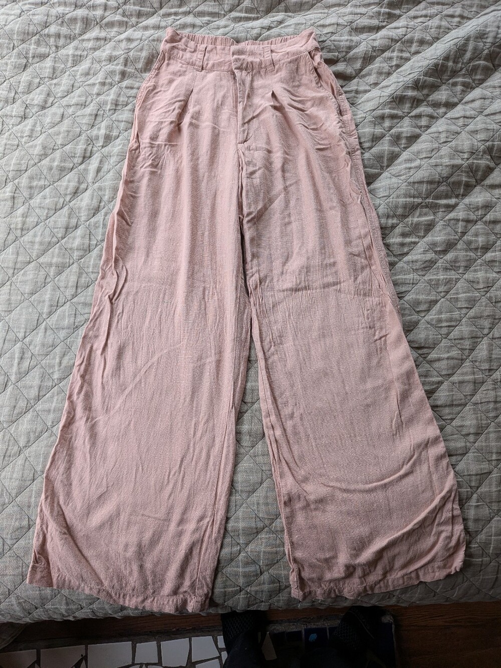Wild Fable Wide Leg Tan  Linen Blend Pants